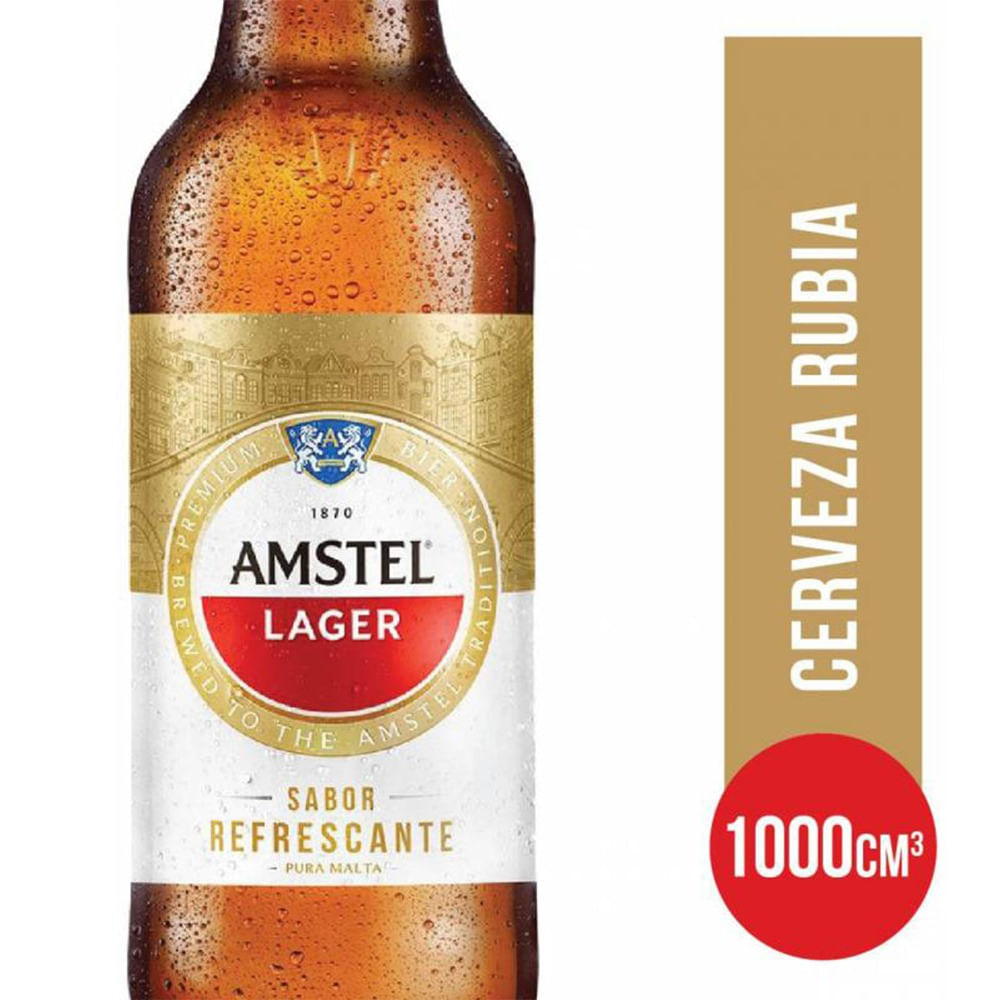 Cerveza Rubia Amstel Lager 1 L