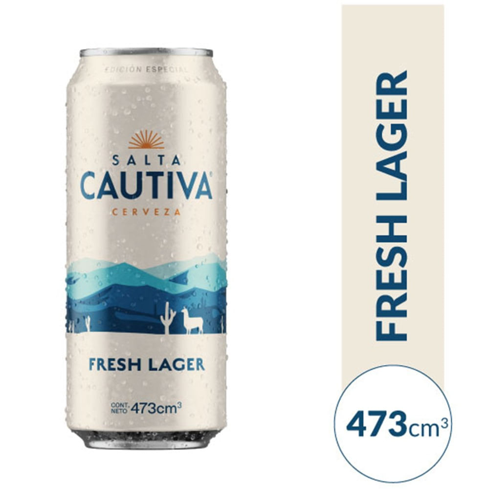 Cerveza Rubia Salta Cautiva Fresh Lager 473 Ml