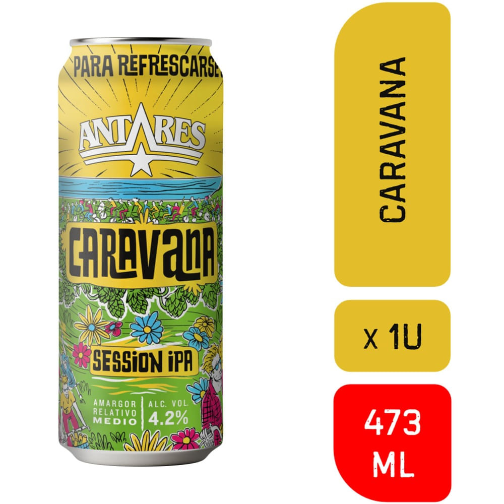 Cerveza Caravana Lata Antares 473 Cc