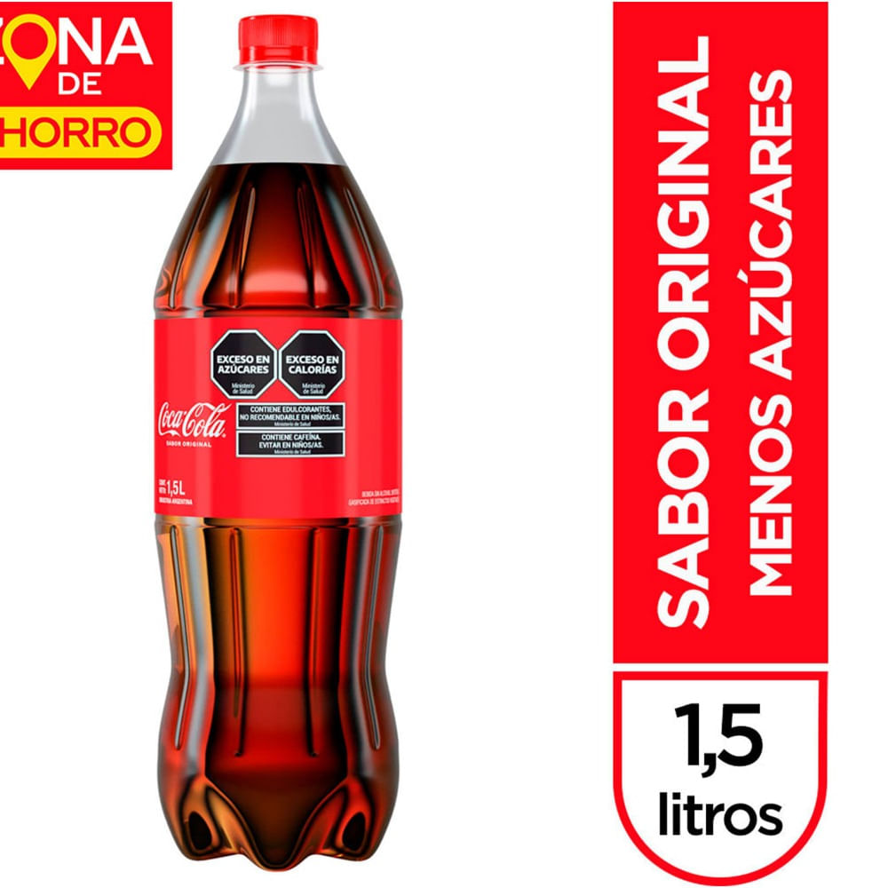 Gaseosa Coca Cola Original Menos Azúcares 1.5 L