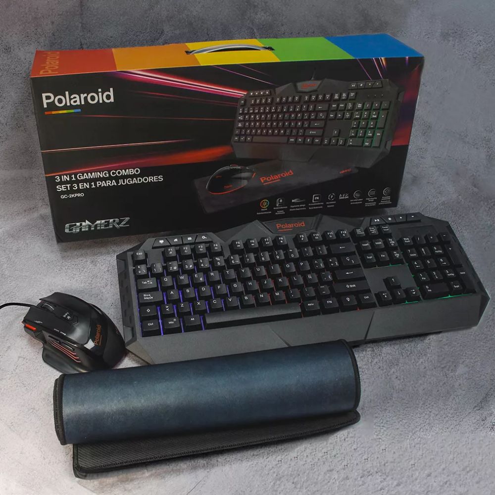 Kit Gamer De Teclado Y Mouse Con Pad Polaroid C2k/3 En 1