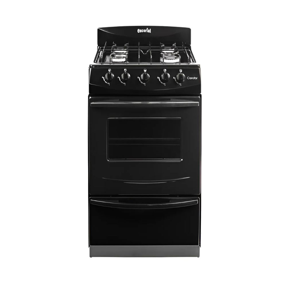 Cocina Escorial Candor 51cm Gas Licuado Con Visor Negra