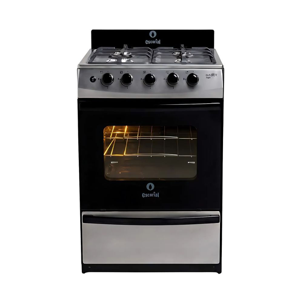 Cocina Gas Natural Escorial Master Style Fundicion 56cm Inoxidable