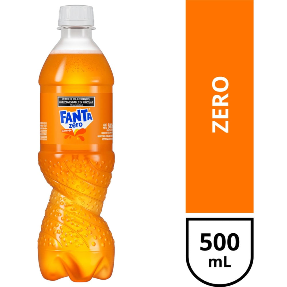 Gaseosa Fanta Zero Naranja 500 Ml