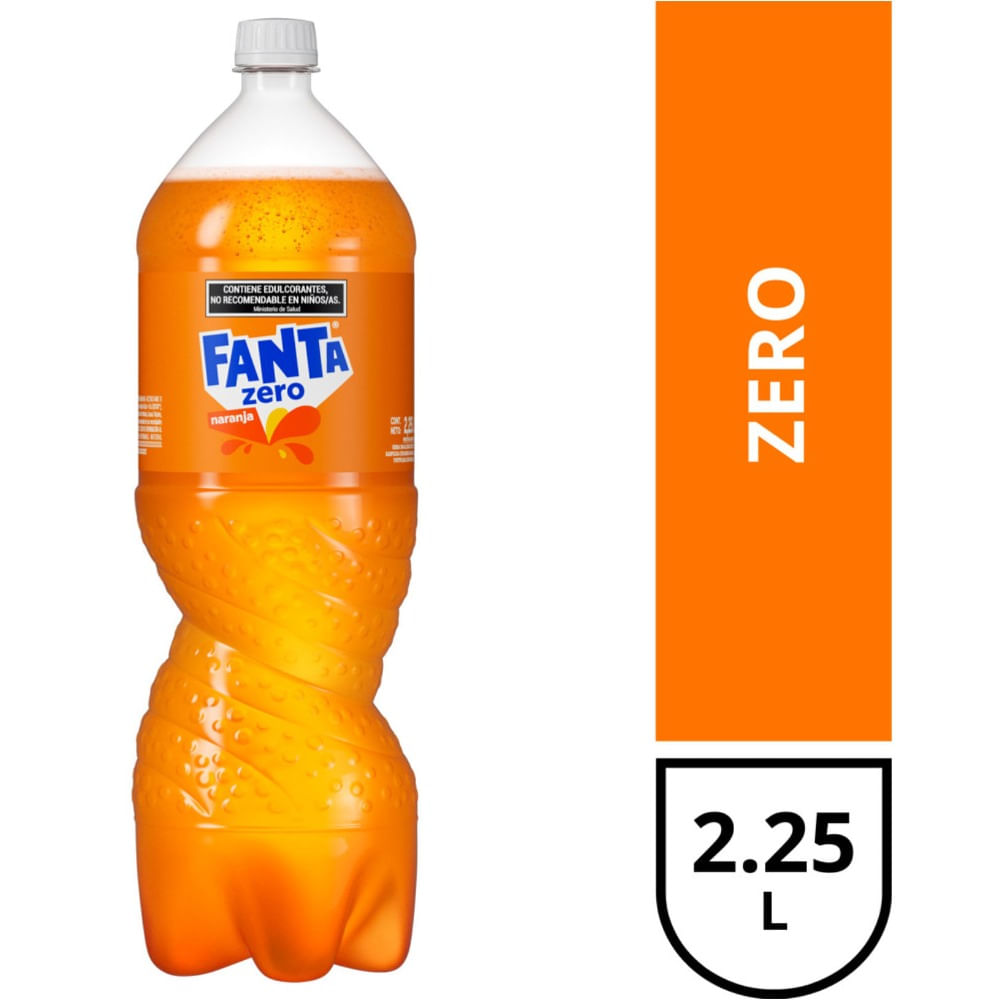Gaseosa Fanta Zero naranja 2,25 lts