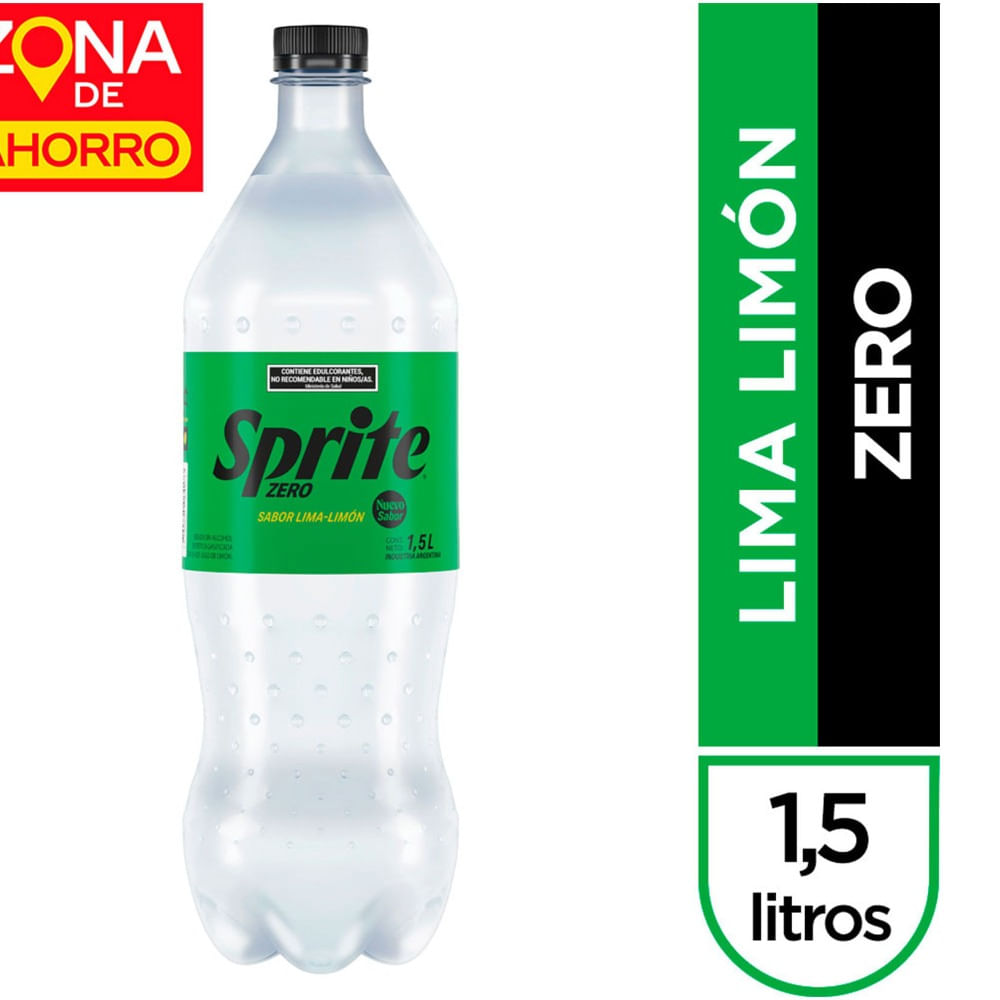 Gaseosa lima limón Sprite sin azúcares 1,5 lts