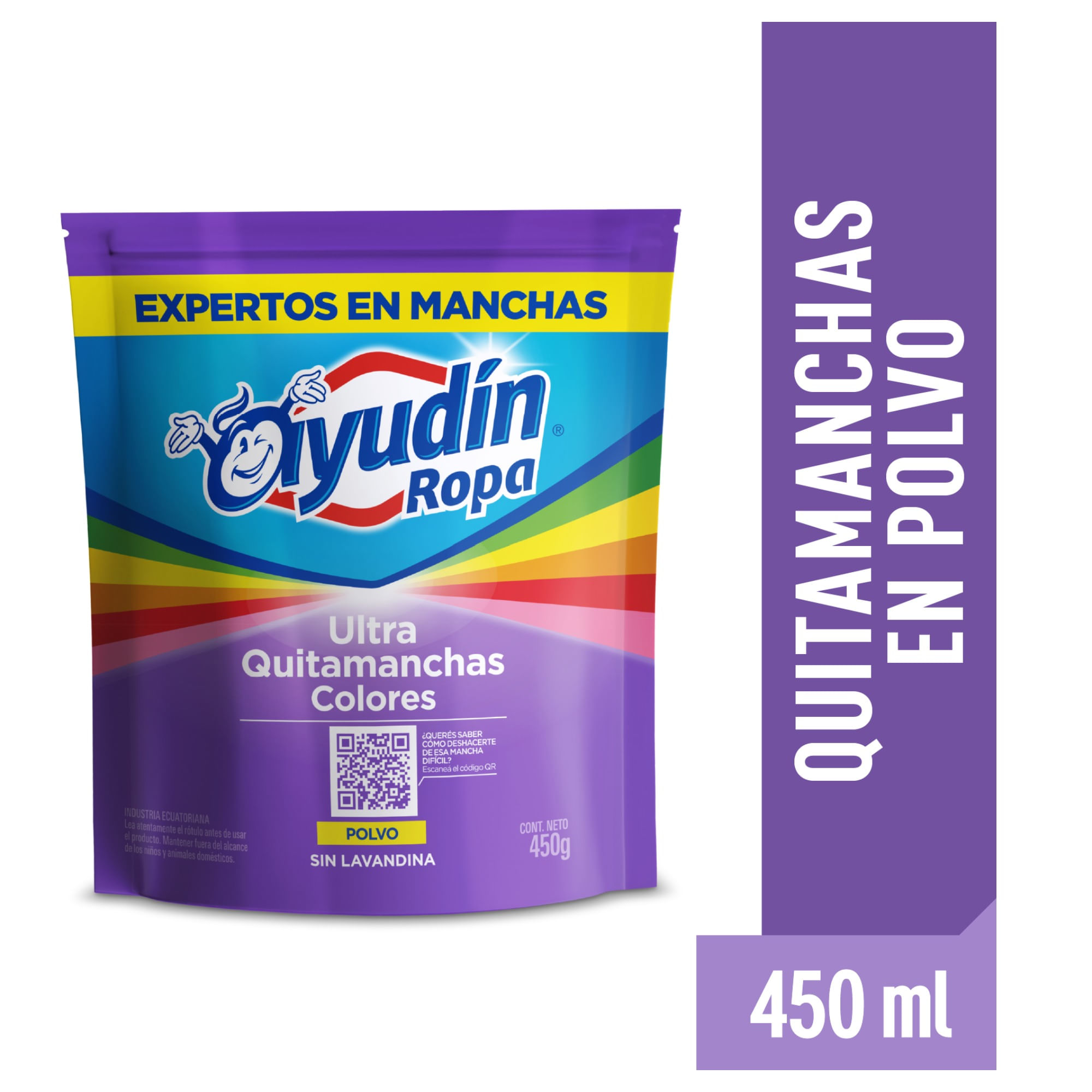 Ultra Quitamanchas En Polvo Ayudín Ropa Color 450 Gr