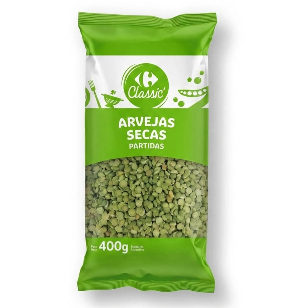 Arvejas secas Carrefour Classic en bolsa 400 g.