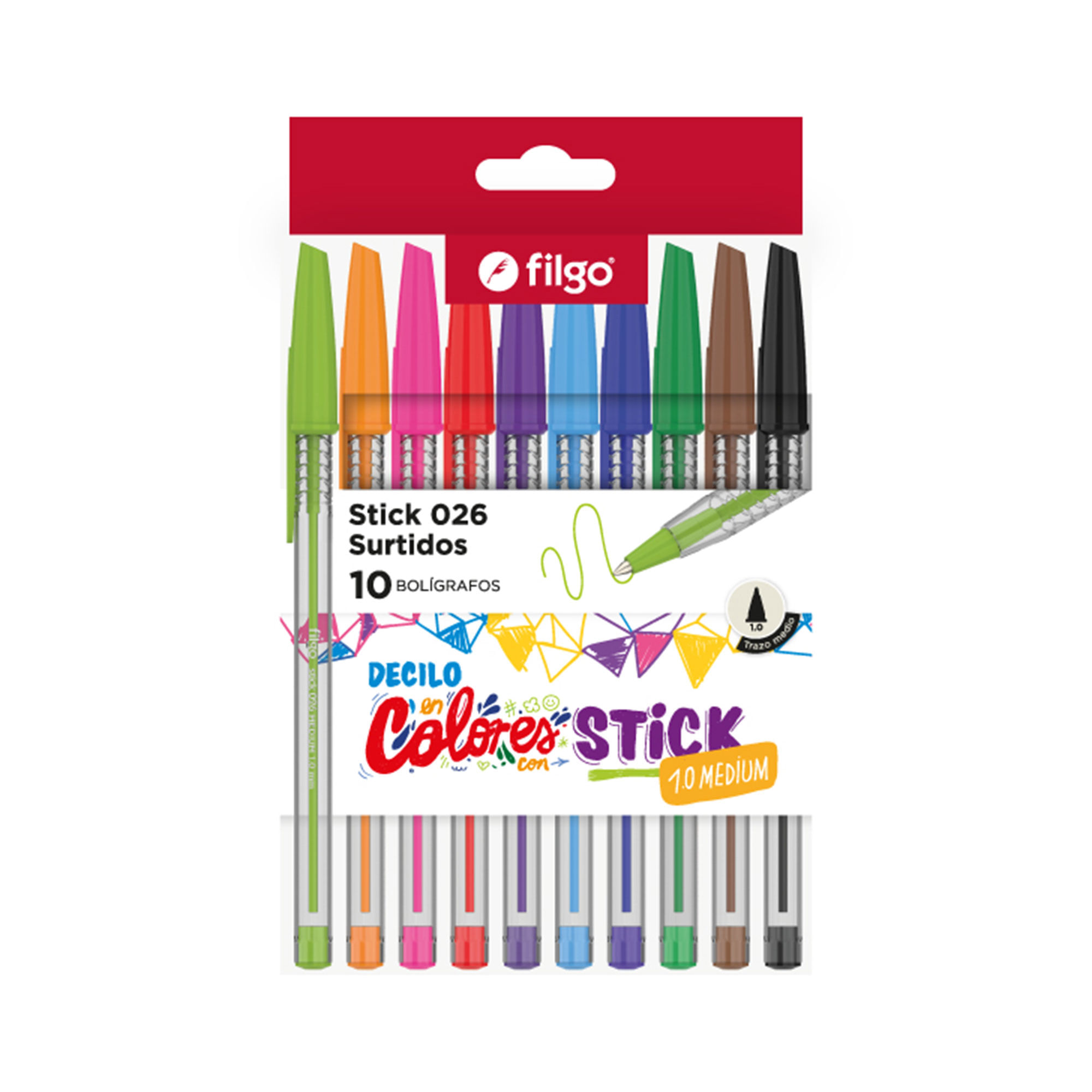 Bolígrafo Filgo stick x 10 uni