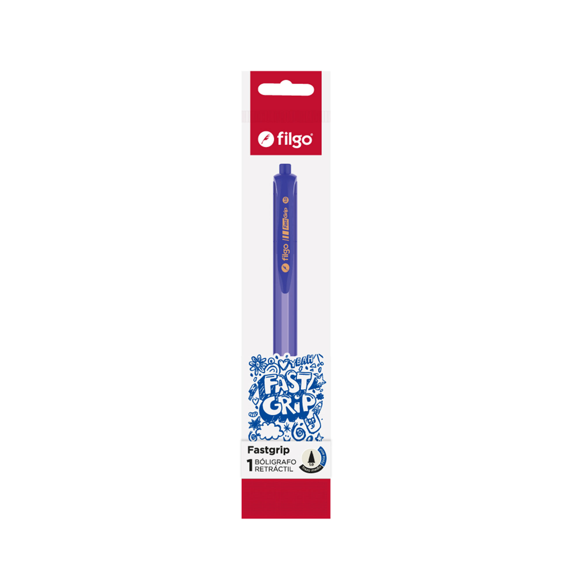 Bolígrafo Filgo retráctil real grip azul x 1