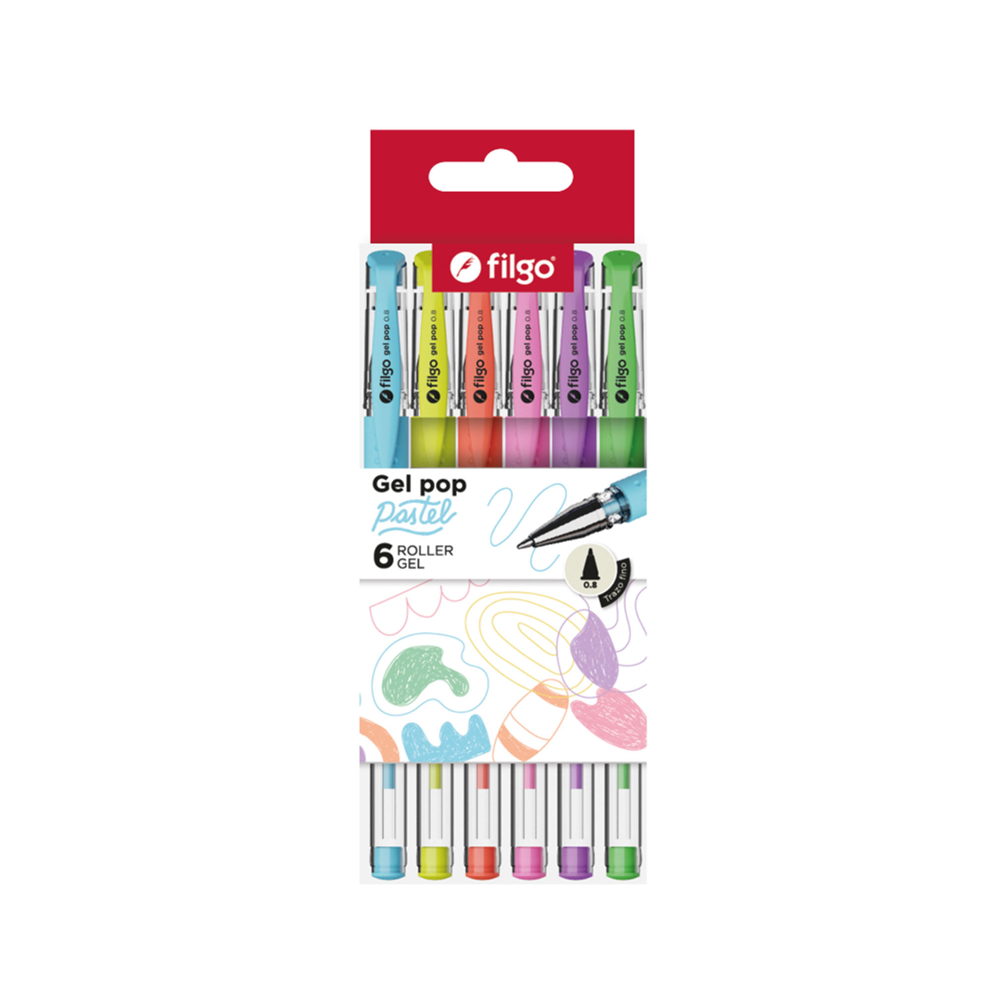 Bolígrafo gel Filgo pop pastel x 6 uni