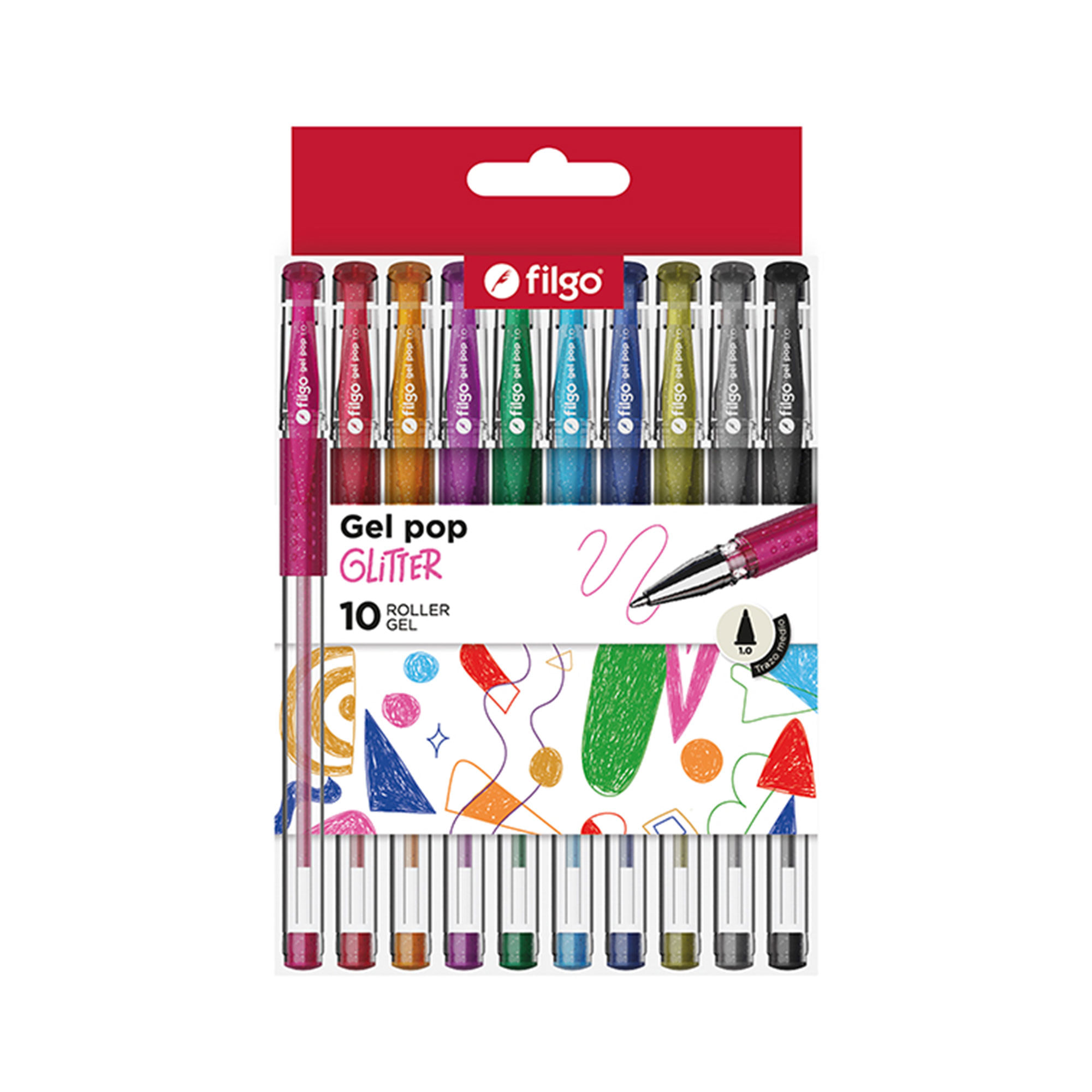 Boligrafo gel Filgo pop glitter x10 uni