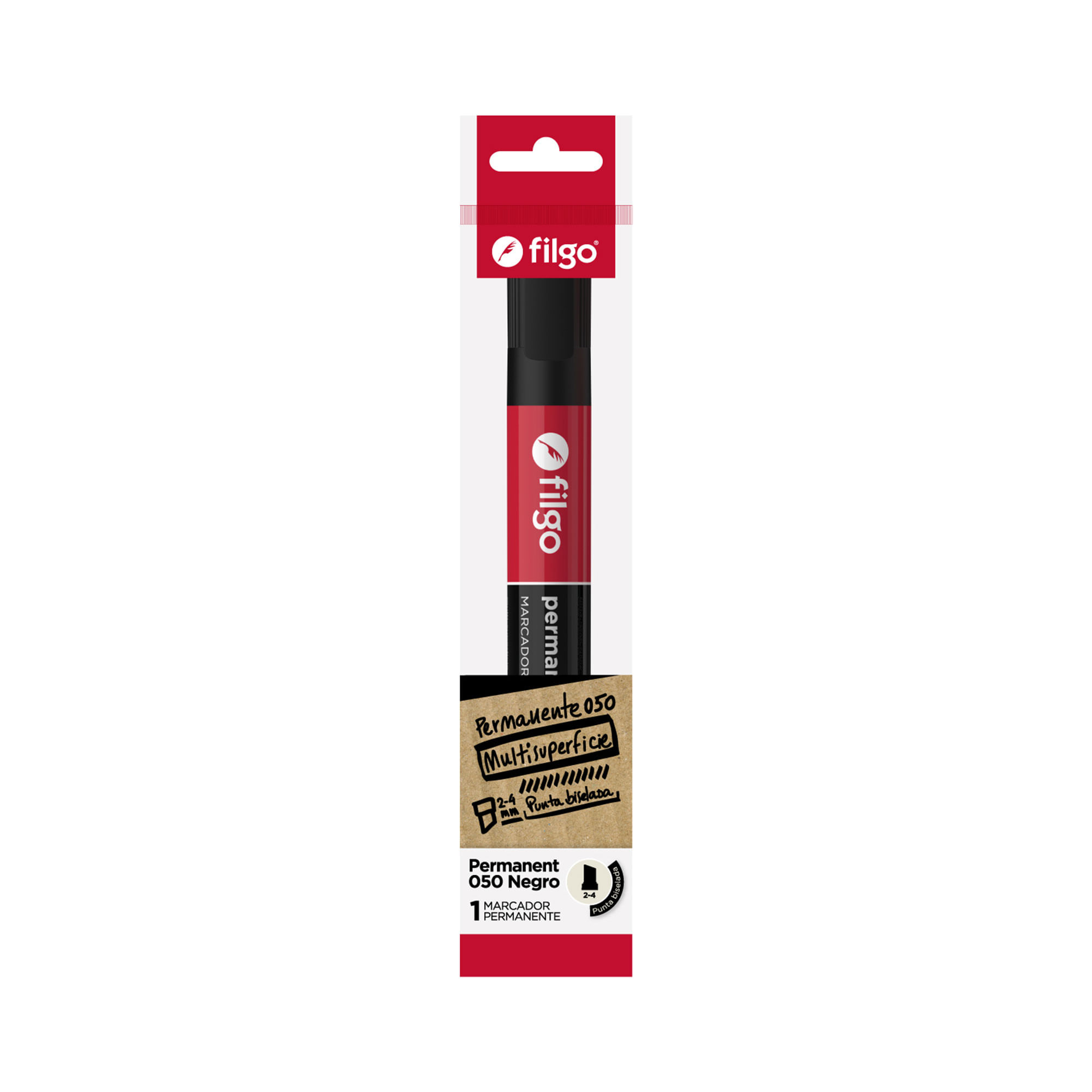Marcador permanente Filgo 050 punta biselada negro 1 u.