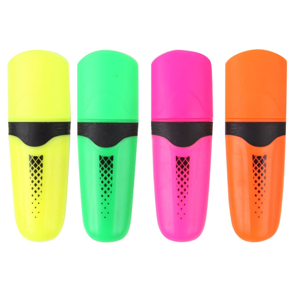 Resaltador Carrefour chato mini fluo x 4 uni