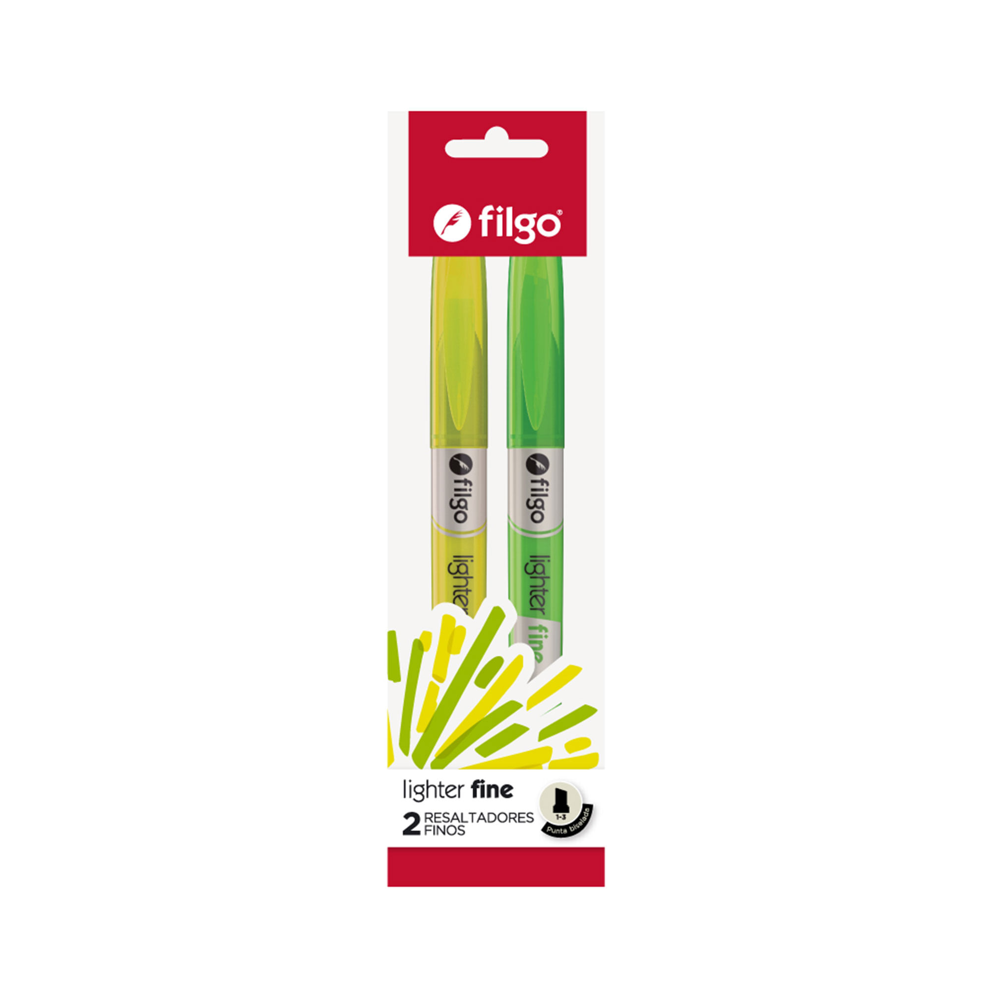 Resaltador Filgo amarillo verde 2 u.