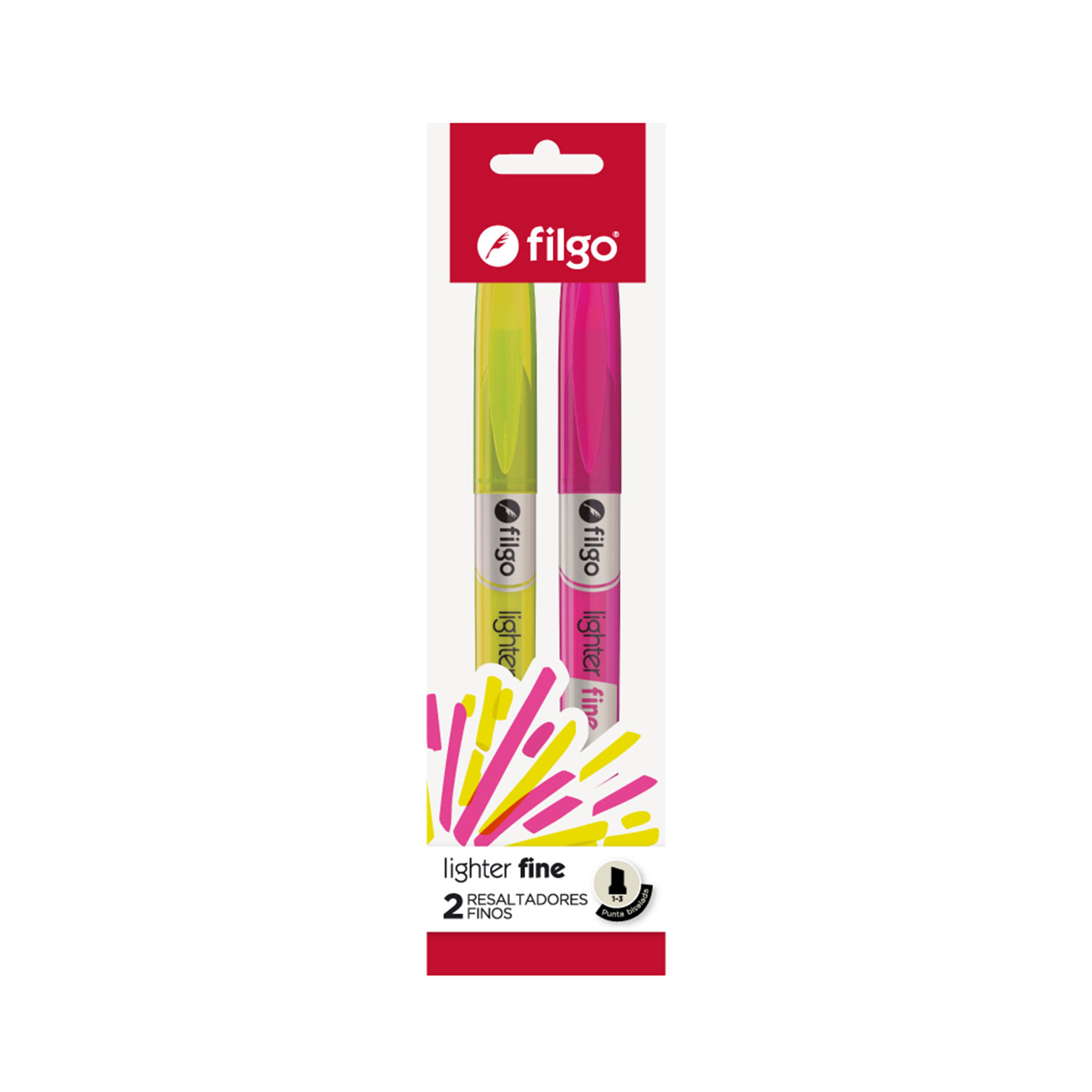 Resaltador Filgo amarillo rosa 2 u.