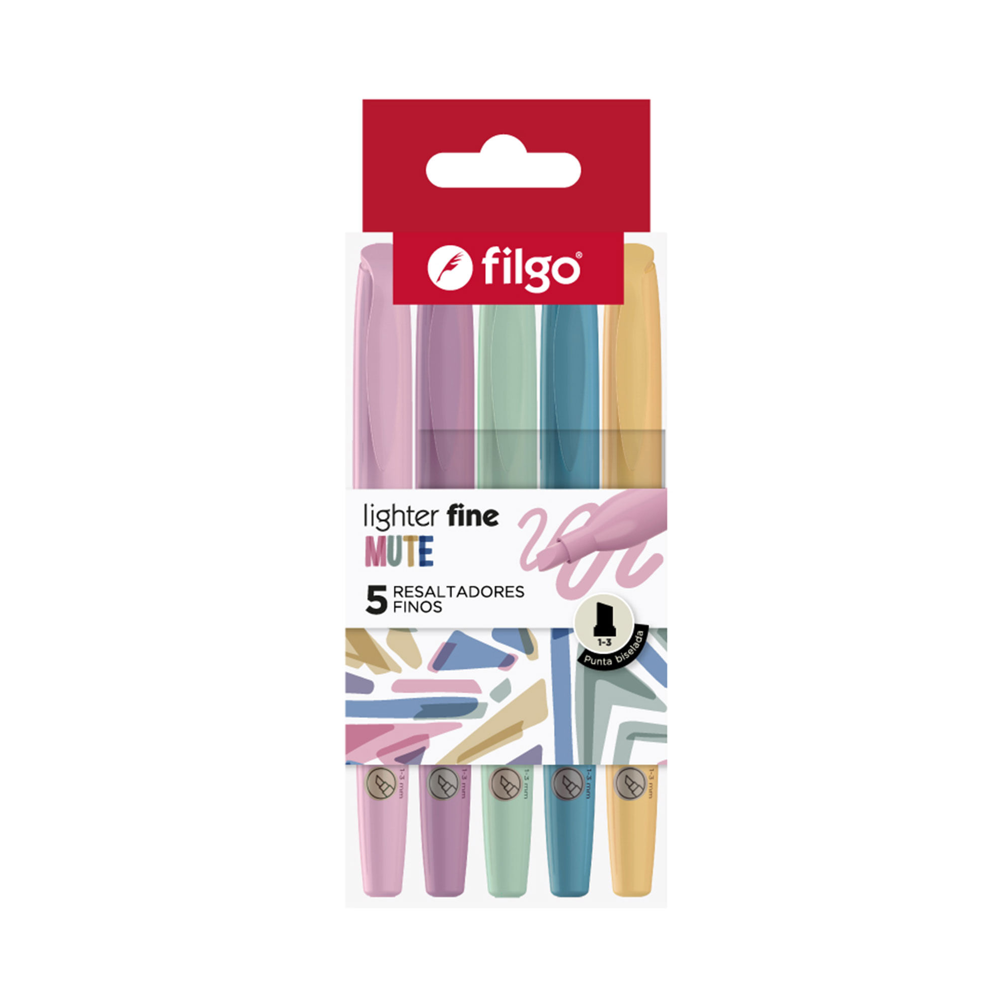 Resaltador Filgo lighter fine pastel mute x 5 uni
