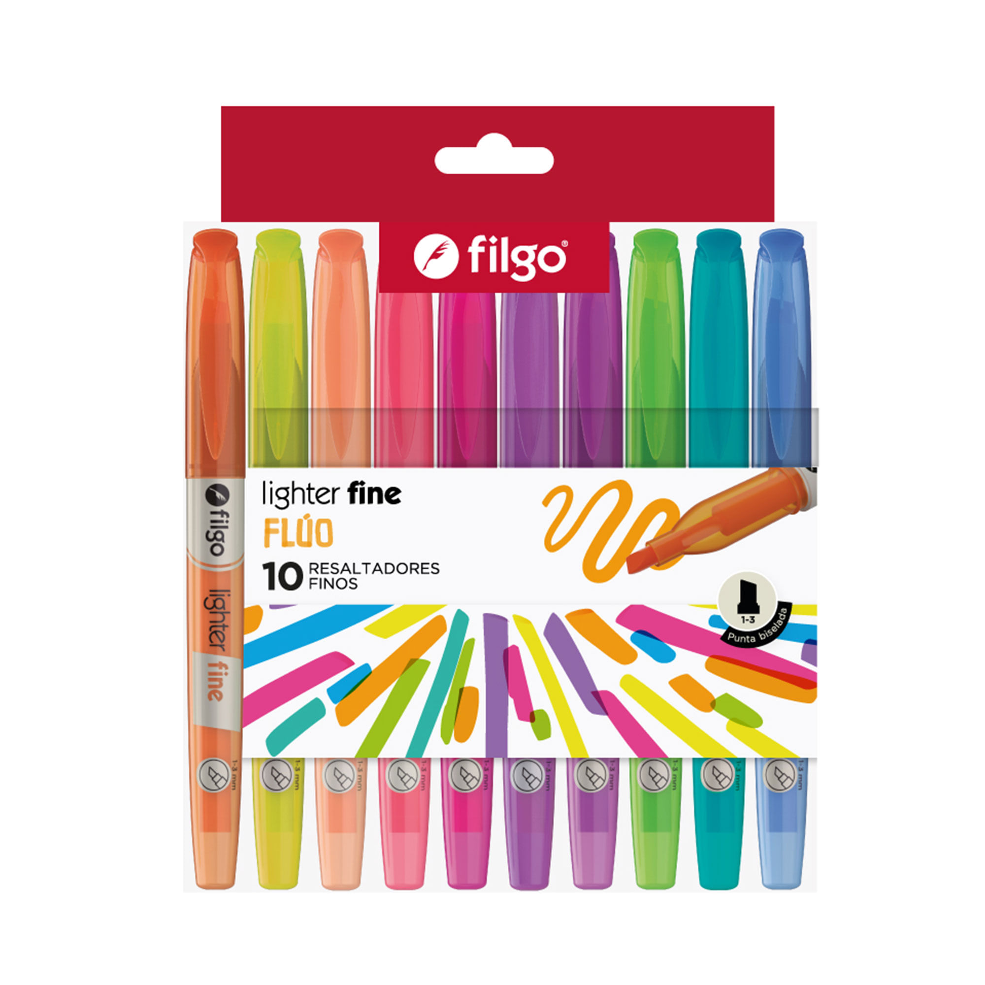 Resaltador Filgo lighter fine fluo x 10 uni