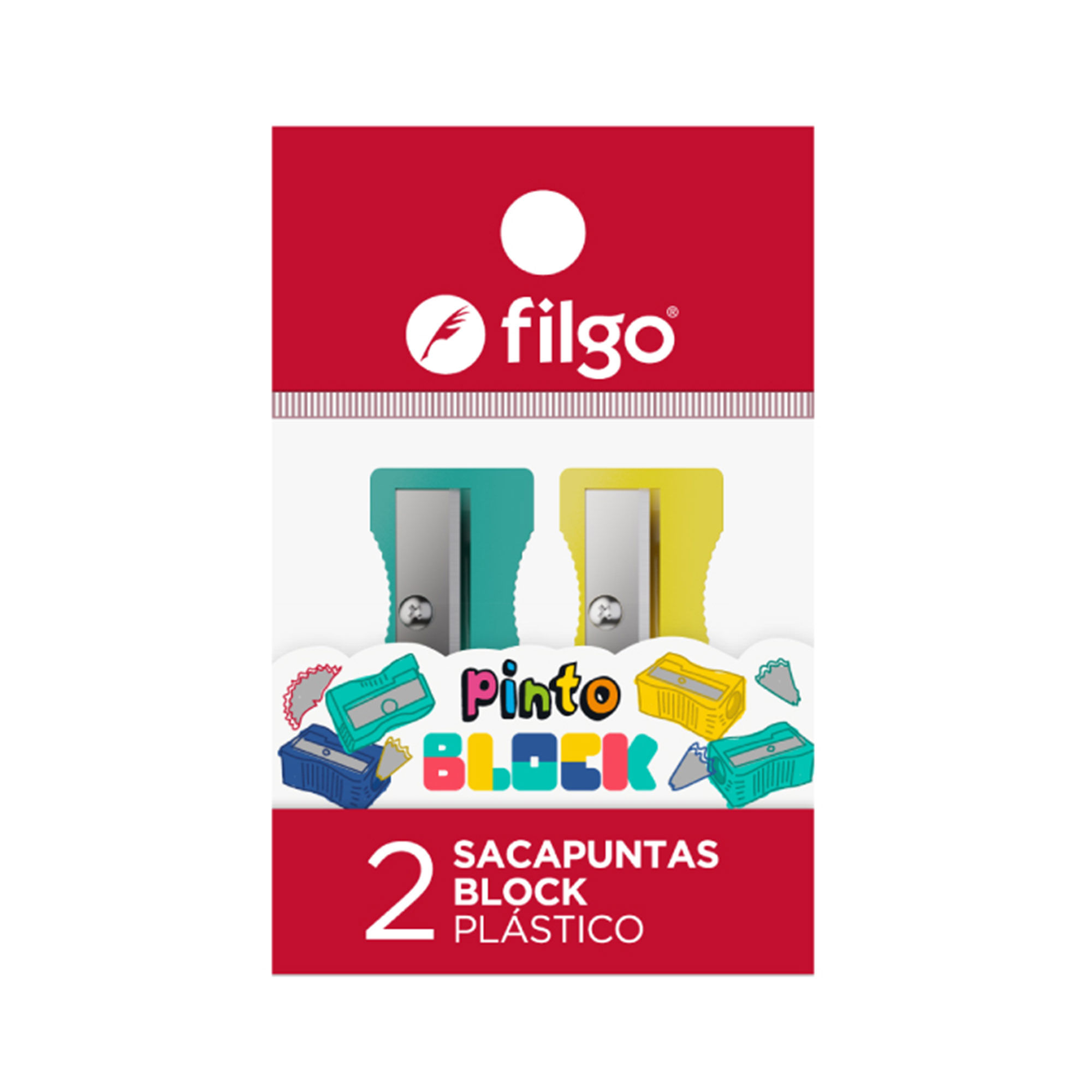 Sacapuntas Filgo plástico pinto block fp x2