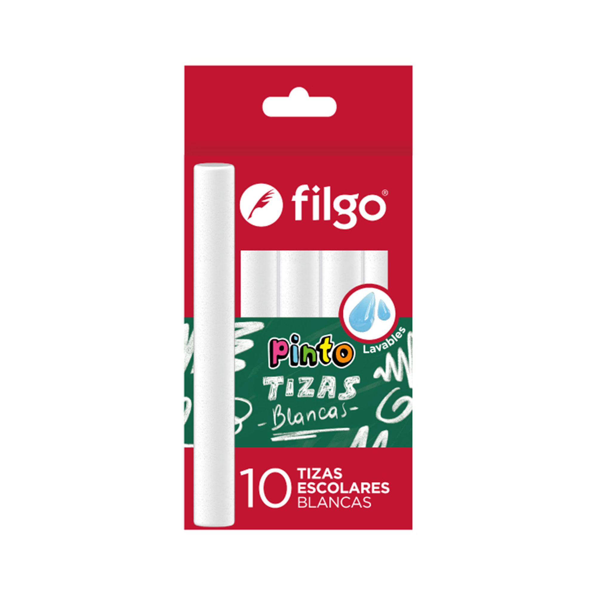 Tizas escolares Filgo Pinto blancas 10 uni
