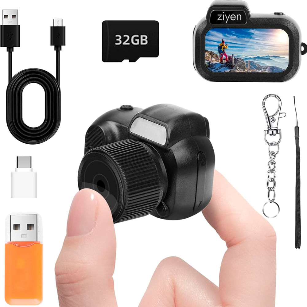 Mini CáMara Digital Ziyen PortáTil Con Llavero Fotos Y Videos Full Hd 1080p