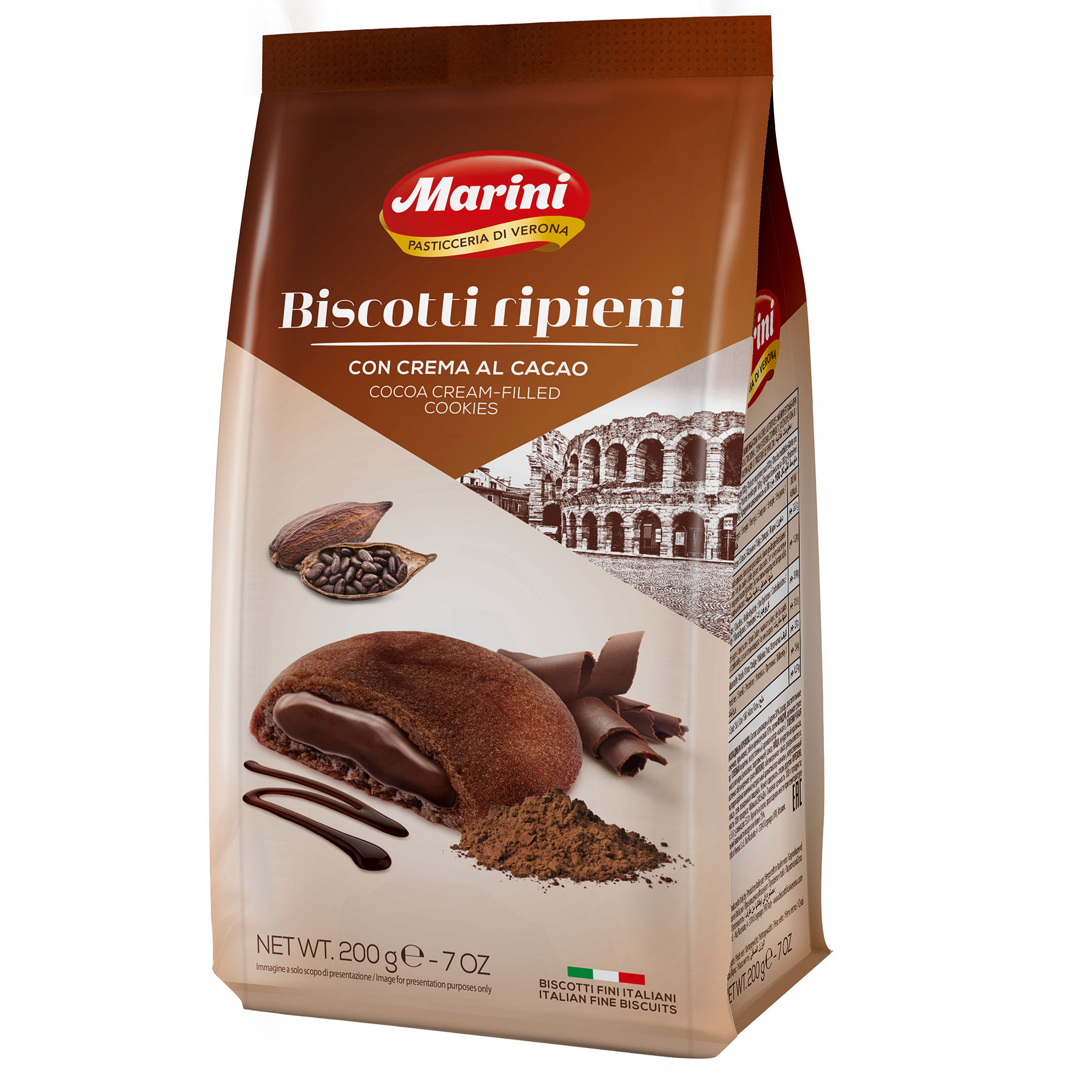 Galletas dulces Marini rellenas con crema al coco 200 grs