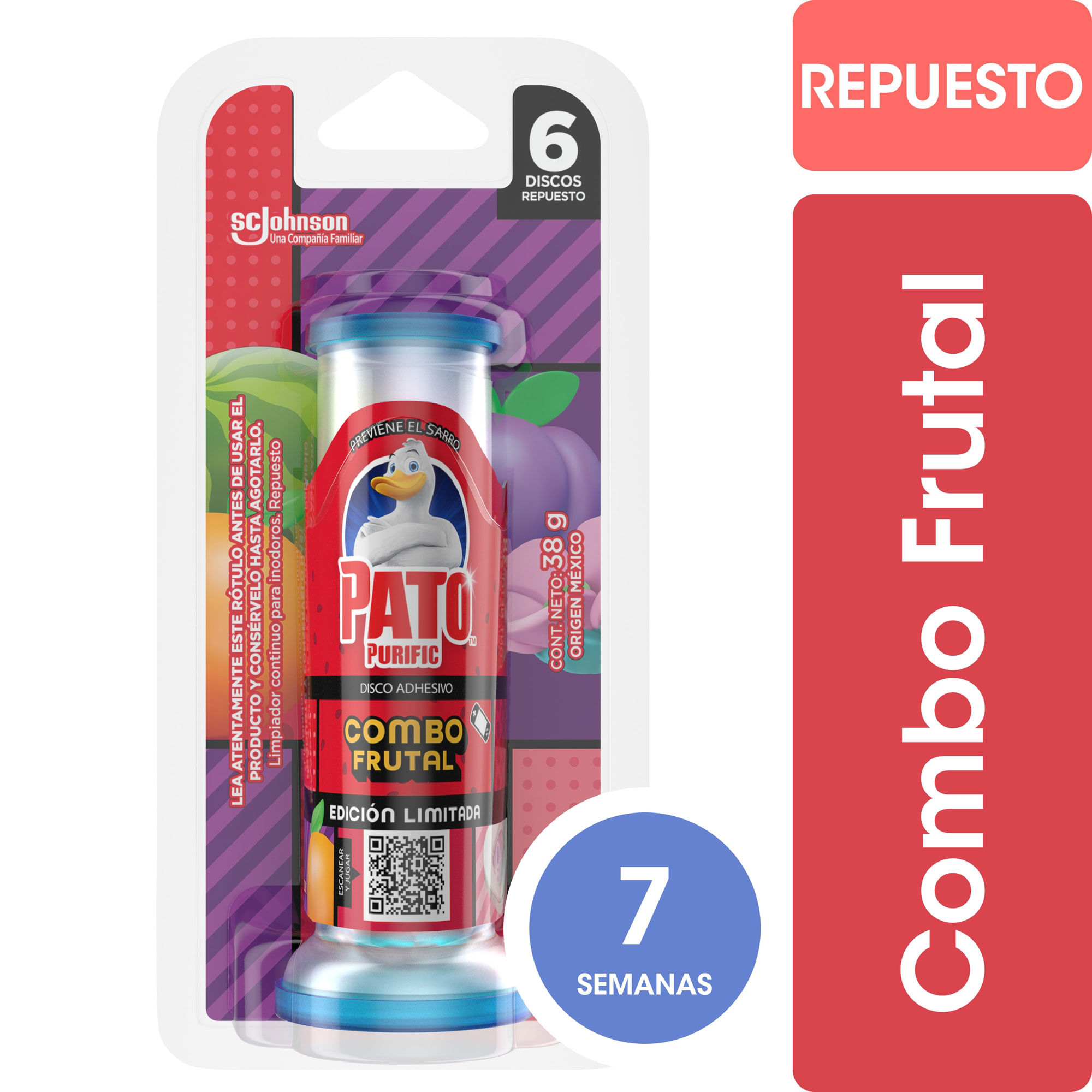 Discos Adhesivos Para Inodoro Pato Brisa Tropical Repuesto 38gr