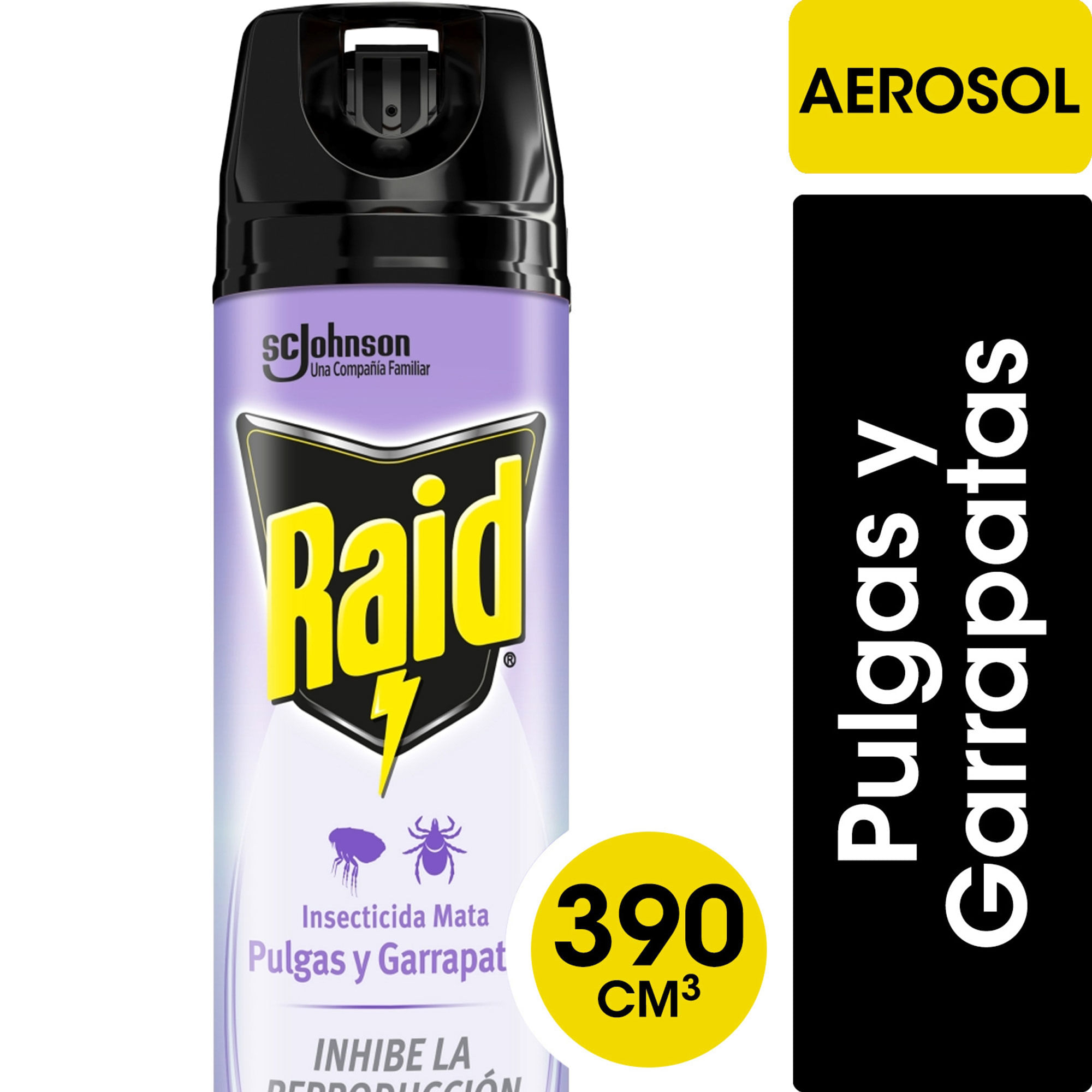 Insecticida Raid En Aerosol Mata Pulgas Y Garrapatas  390ml