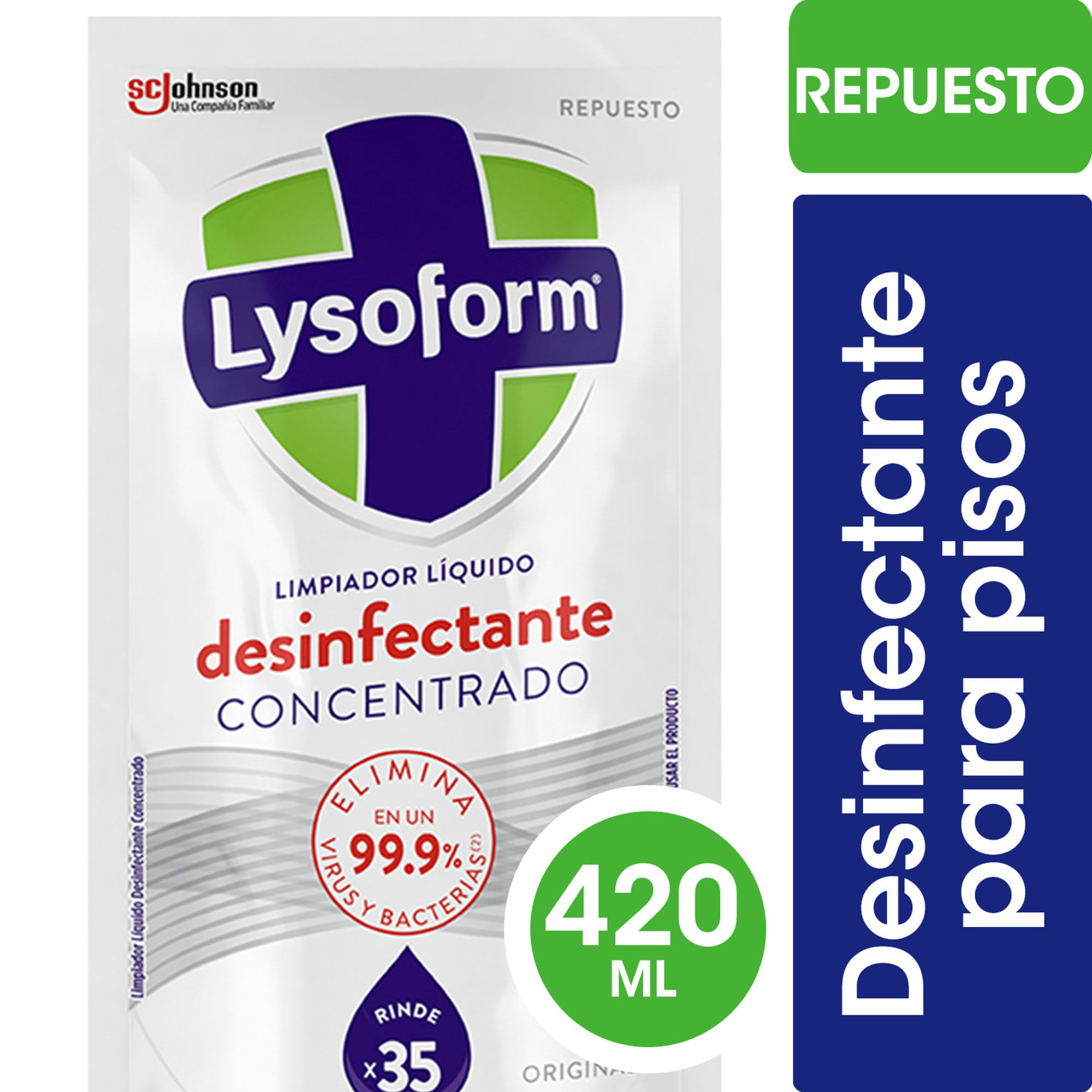 Desinfectante Concentrado Lysoform Original Limpieza Diaria y Desinfección del Hogar 420 ml