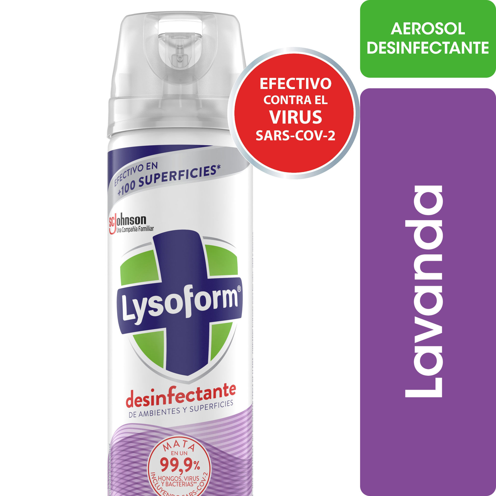 Desinfectante elimina olores Lysoform lavanda aerosol 360 ml