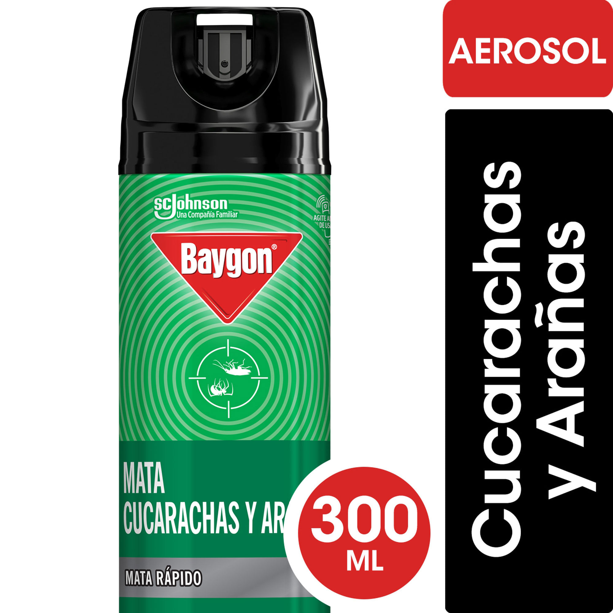 Mata cucarachas y arañas Baygon en aerosol 300 cc.