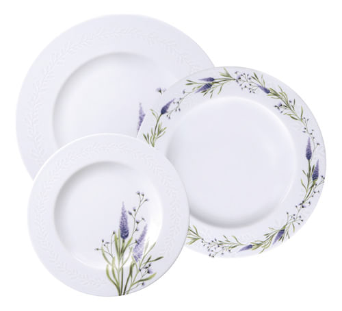 Juego De Platos Lilla De Porcelana Tramontina 12 Piezas Blanco