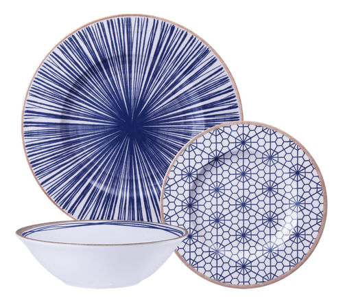 Juego De Platos Abstratta Tramontina Porcelana 12 Piezas