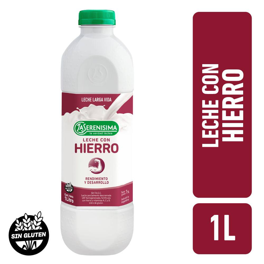 Leche descremada La Serenísima hierro 1 l.
