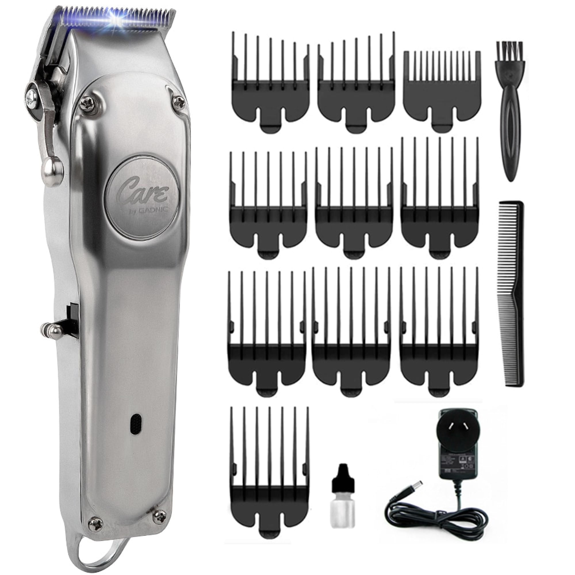 Máquina de Cortar Pelo Gadnic 1919B Acero Inoxidable Uso Profesional 5w Recargable + 8 Peines