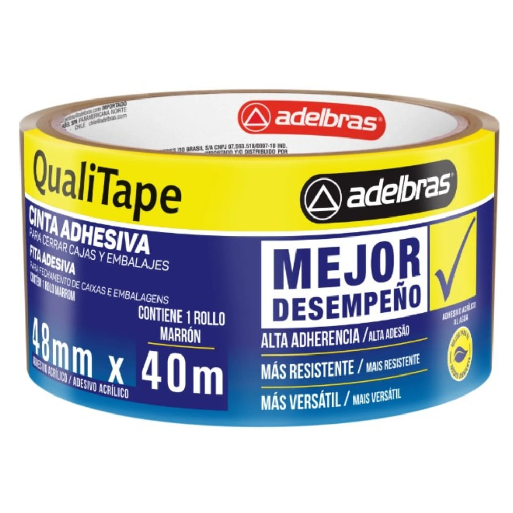 Cinta de embalar Adelbras color marrón 48 mm x 40 mts