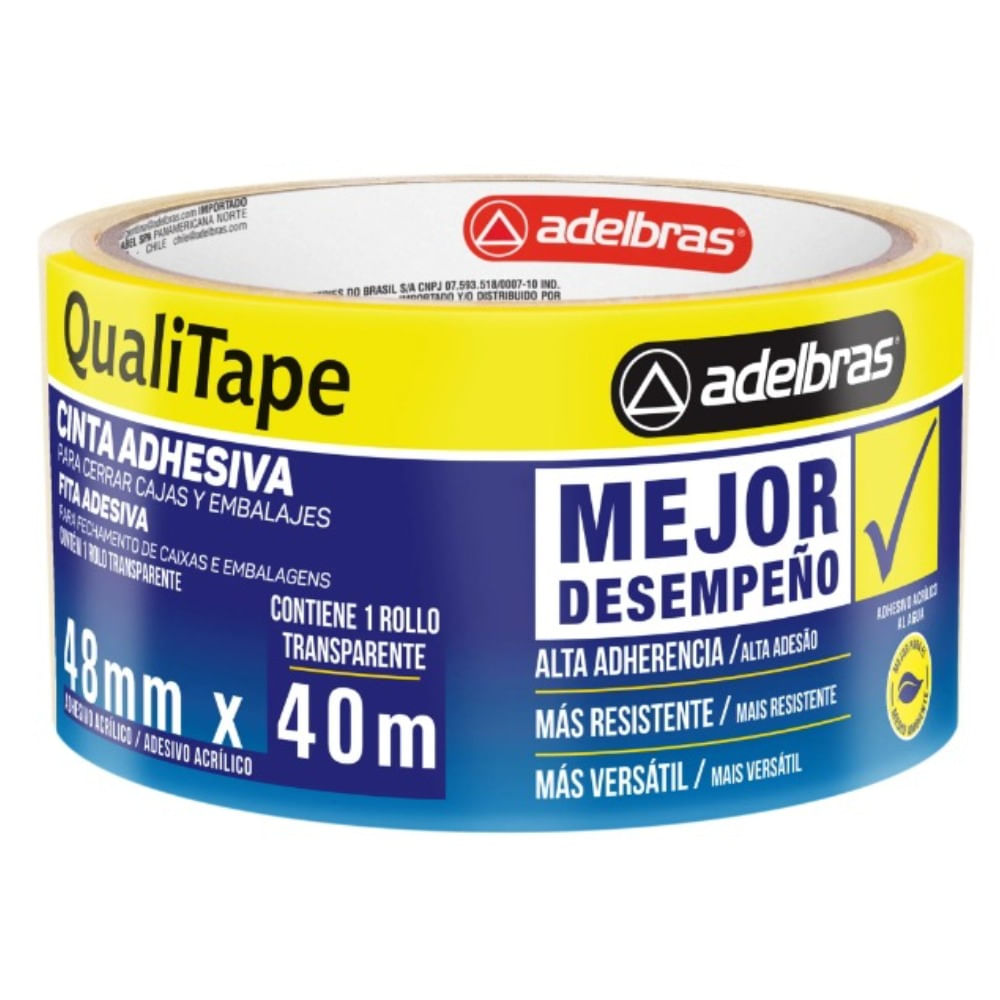 Cinta de embalar Adelbras transparente 48 mm x 40 mts