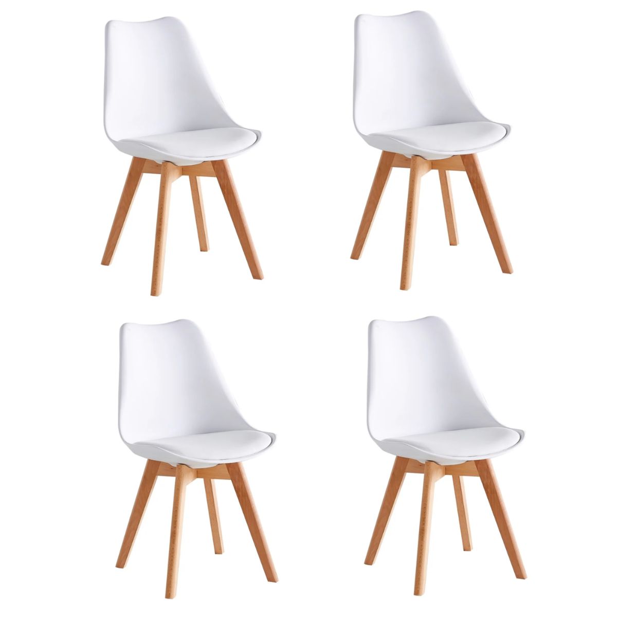 Juego De Sillas Tulip x4 Unidades Color Blanco