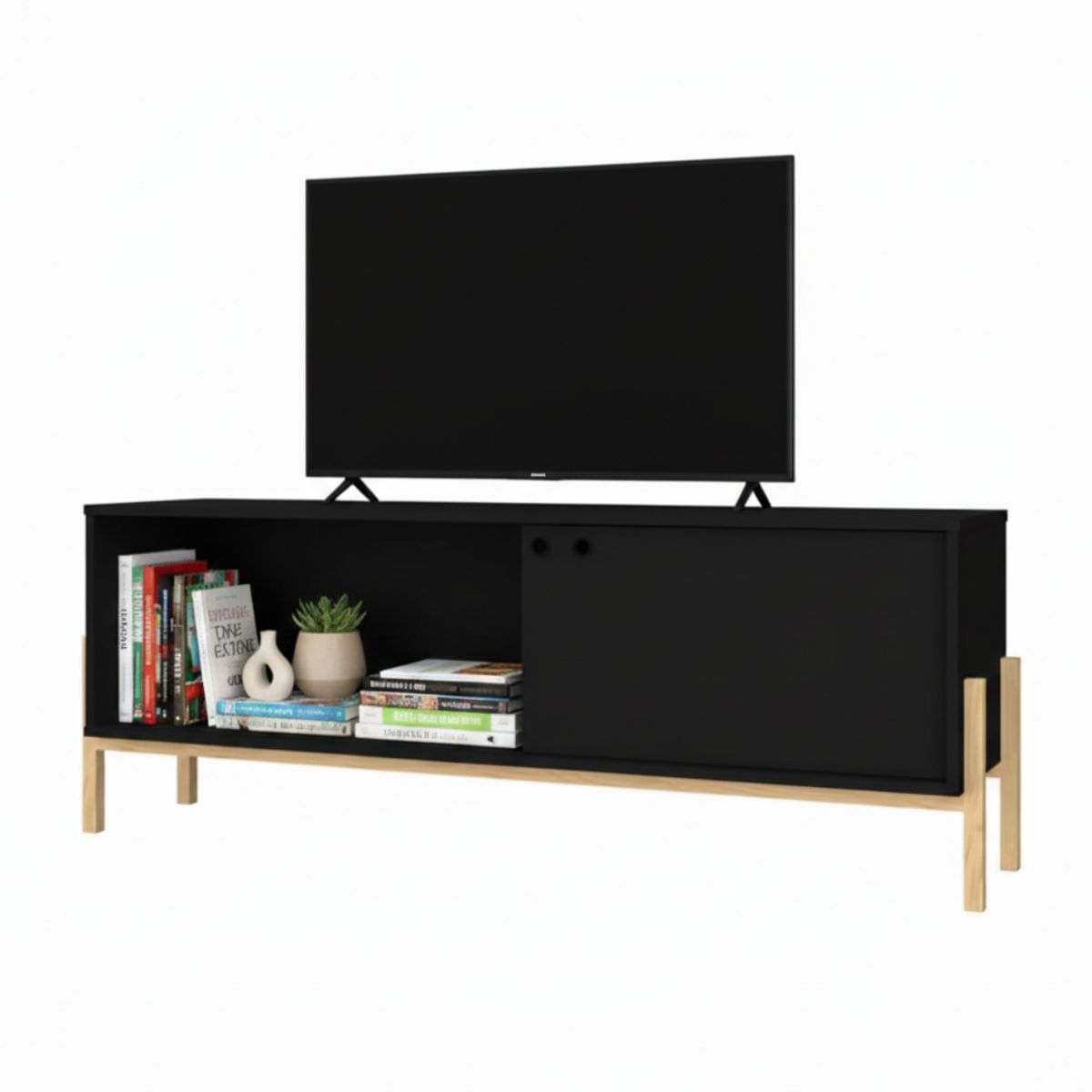Rack Para Tv Uma Negro