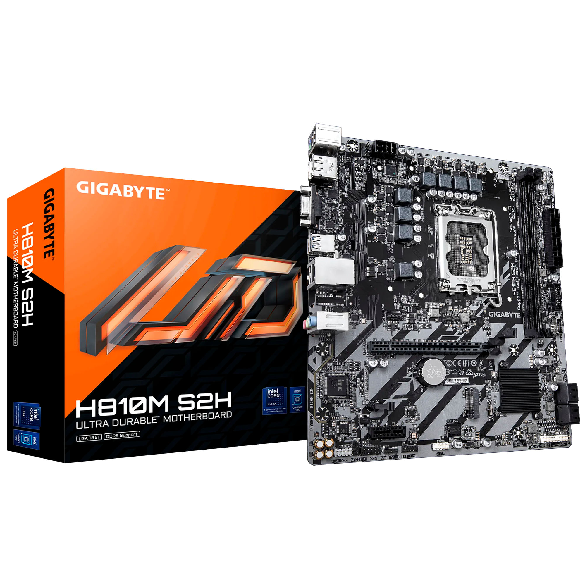 Motherboard Gigabyte H810M S2H DDR5 LGA1851 para Intel Core Ultra