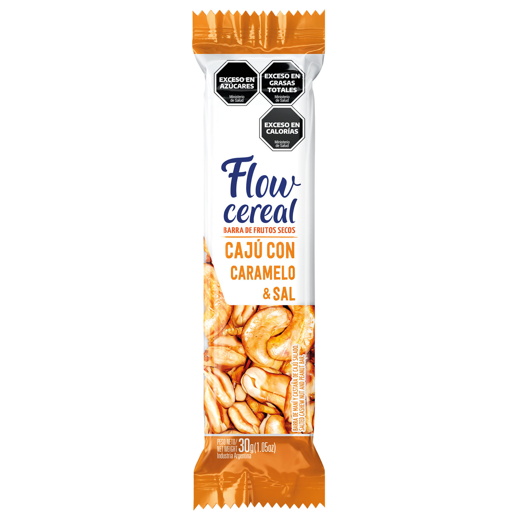Barra de cereal Flow Cereal de cajú con caramelo y sal 30 grs