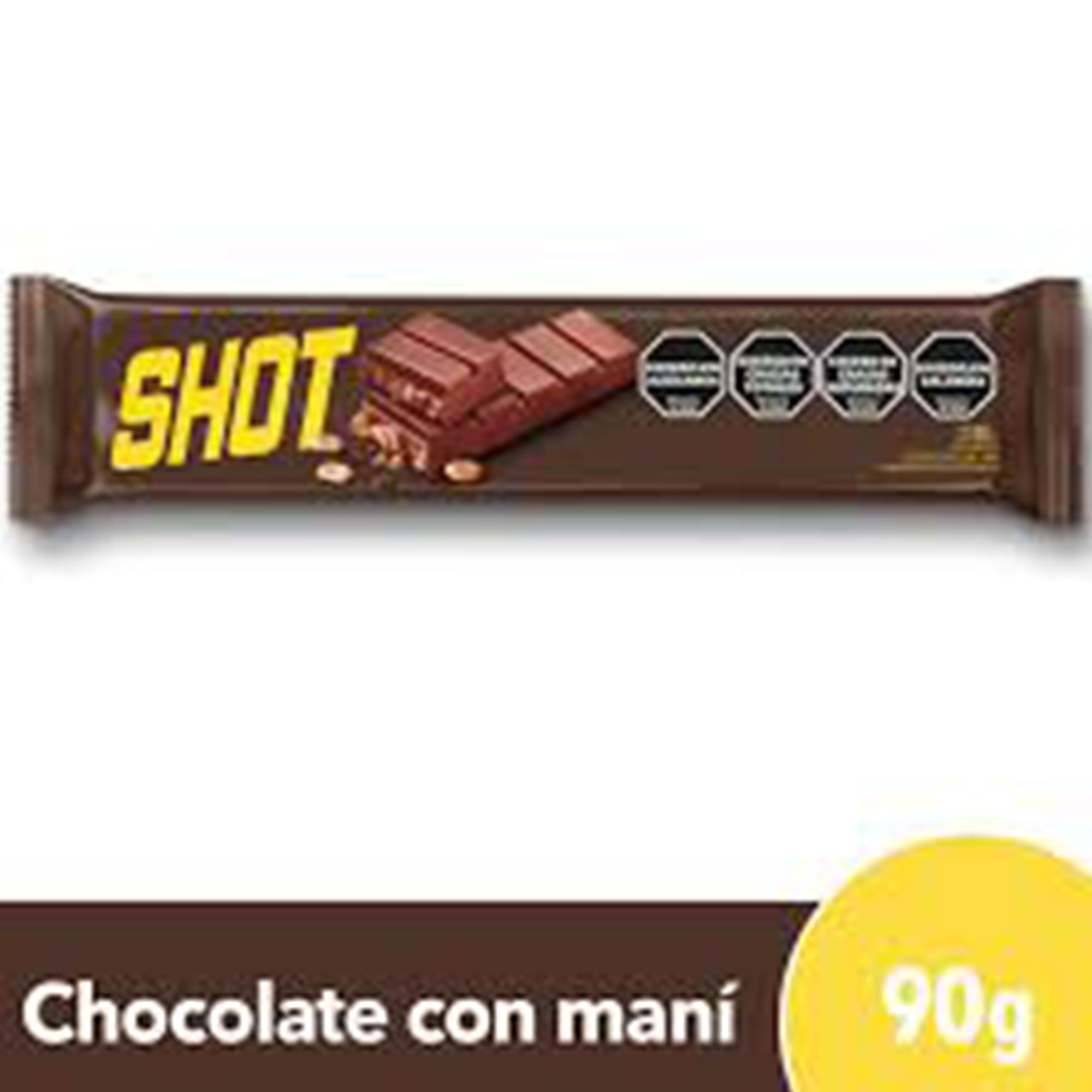 Tableta De Chocolate Shot Con Maní 90 G