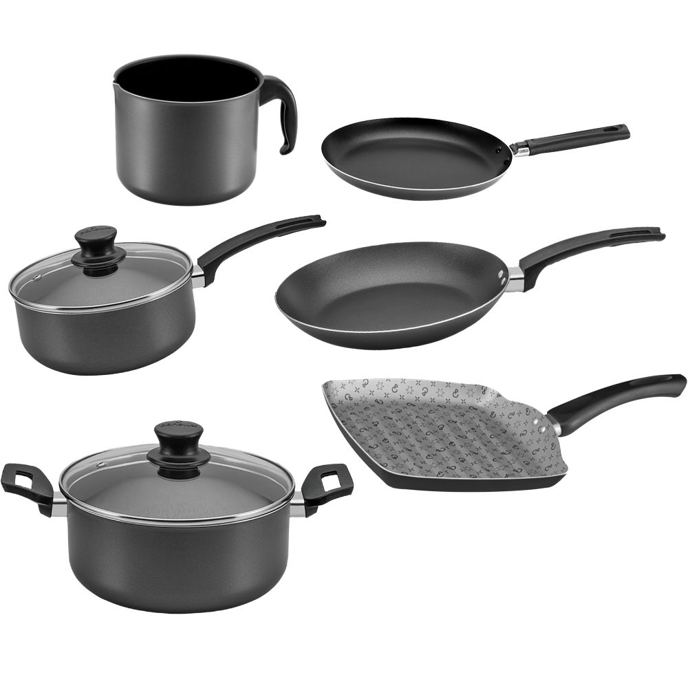 Bateria De Cocina x 8 Piezas Con Panquequera Y Bifera - Panelux