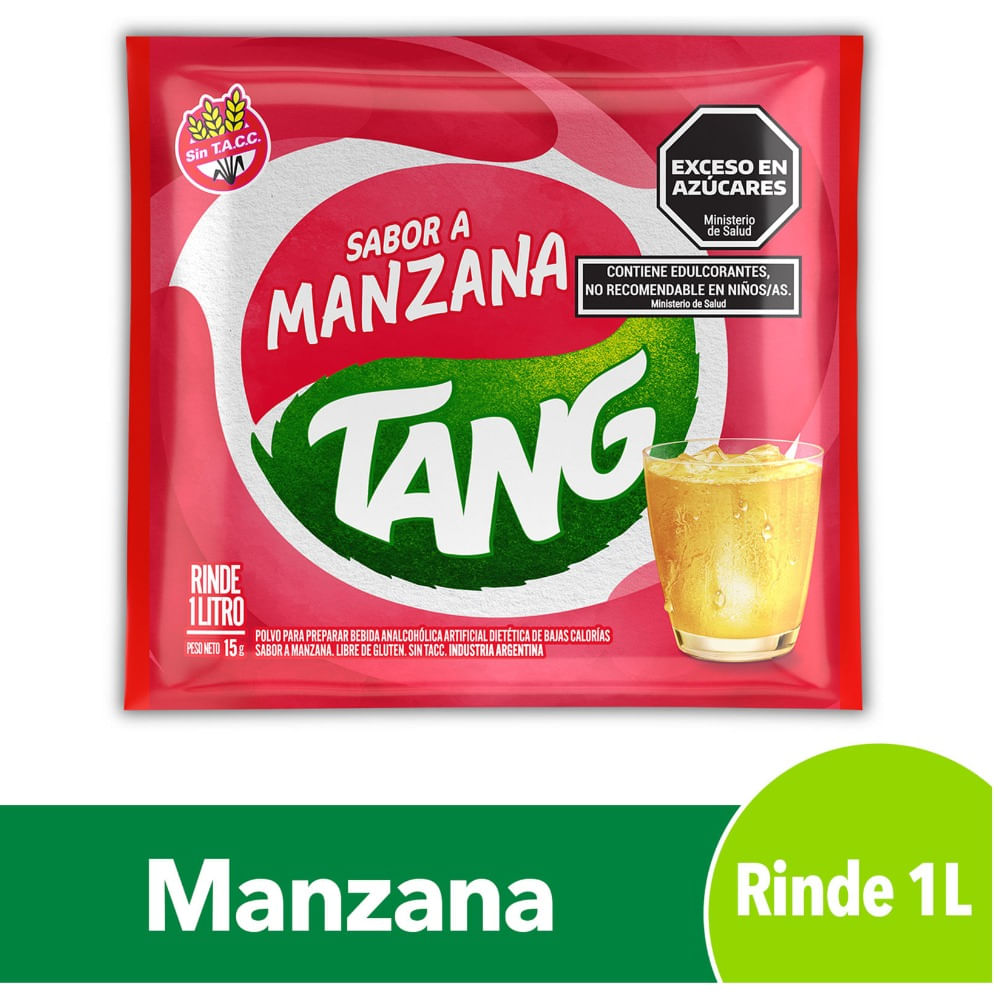 Jugo en polvo Tang  manzana 15 g.