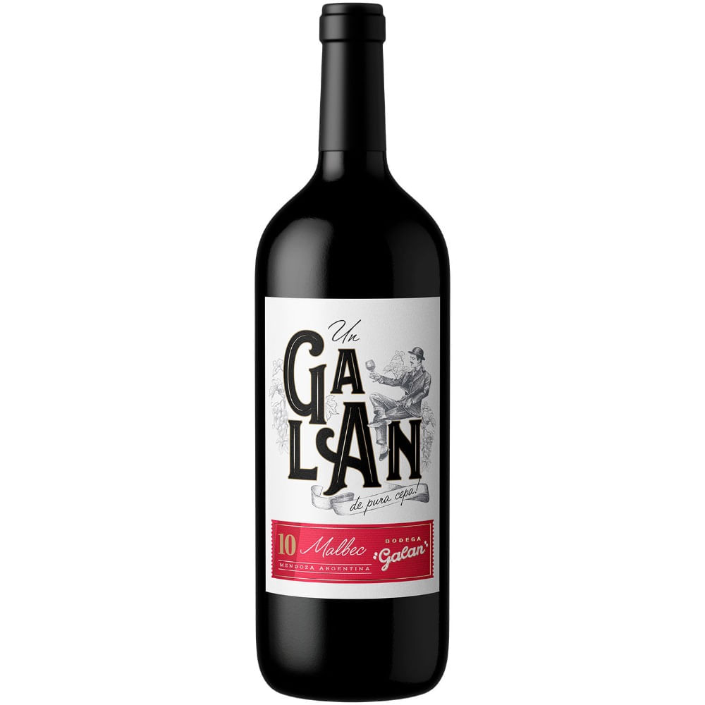 Vino tinto Malbec Galan en botella 1.125 lts