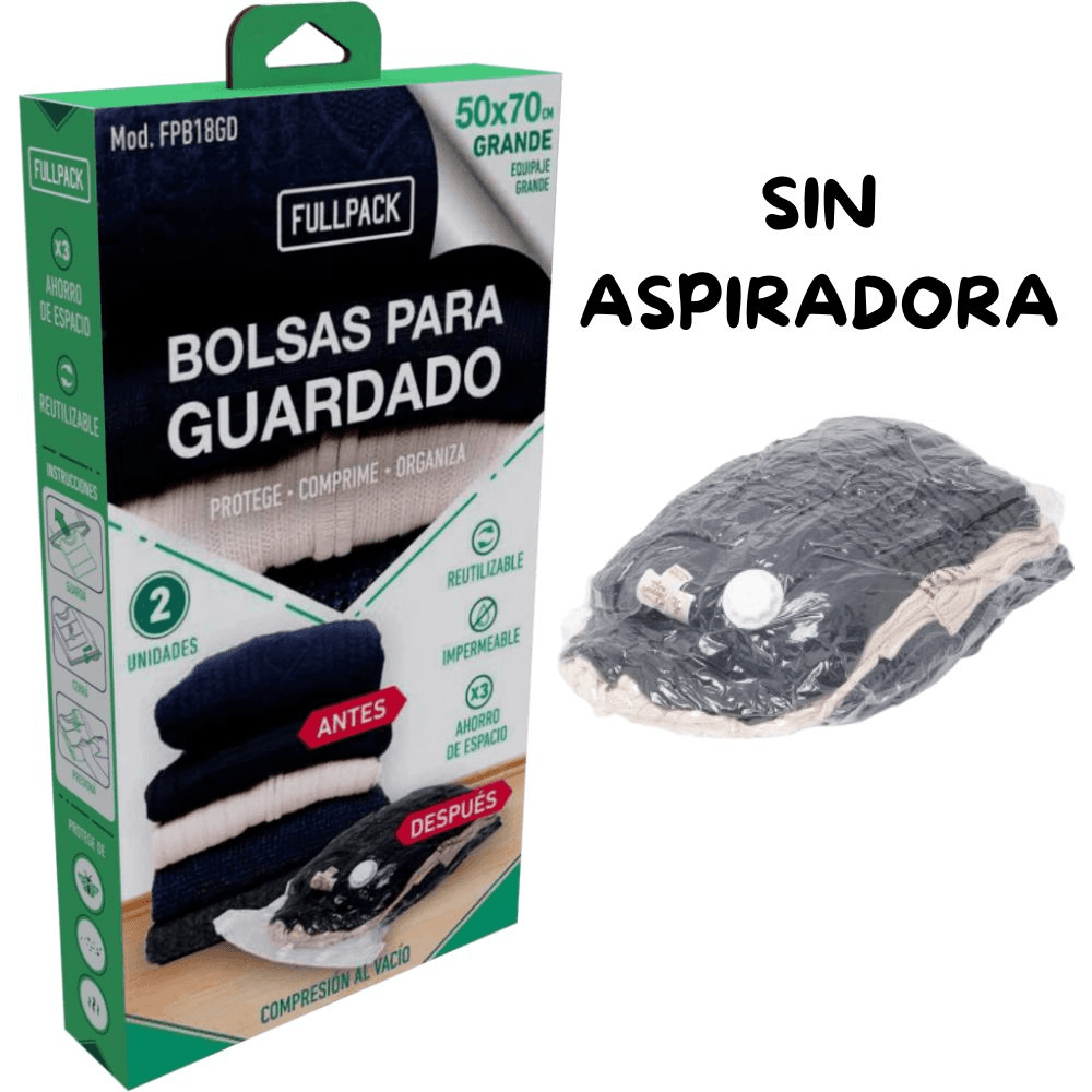 Bolsas Al Vacío X2 - Organizador De Viaje/Hogar 50X70