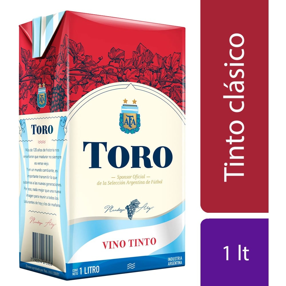 Vino tinto Toro AFA tetra flex 1 lt