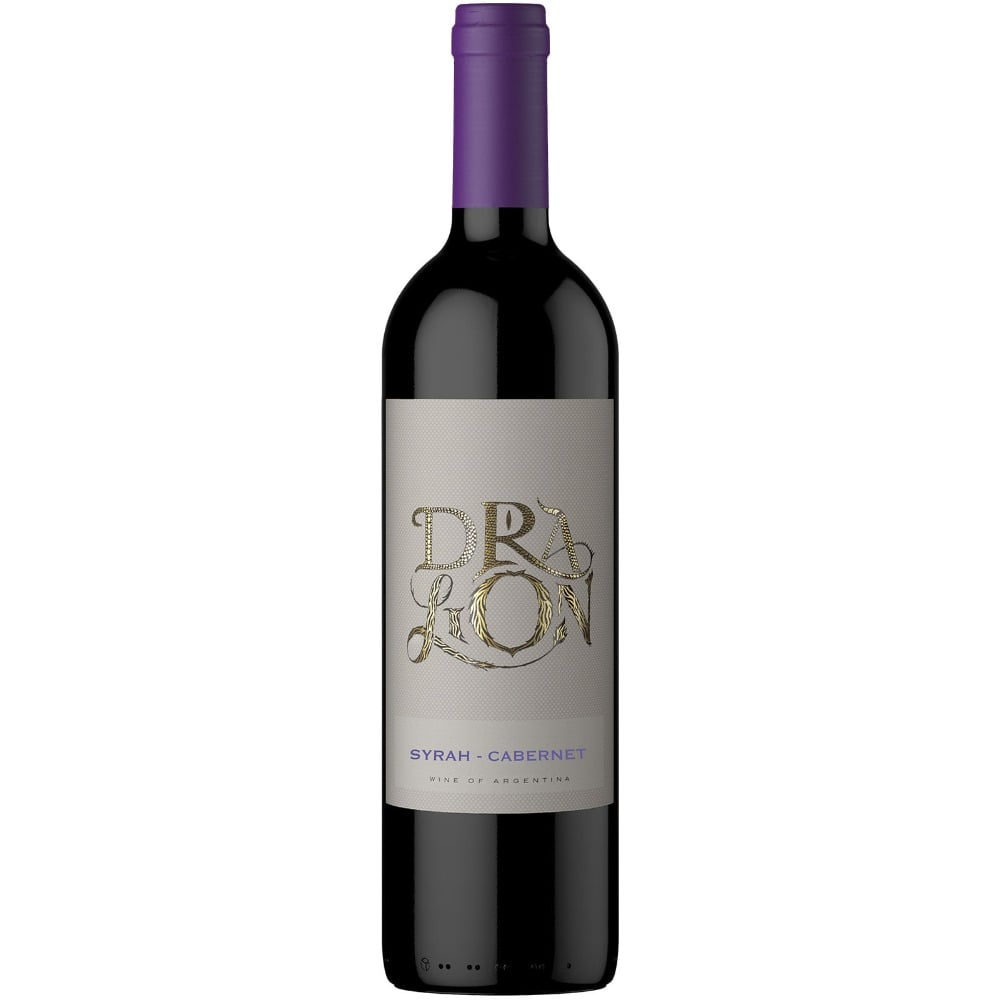Vino tinto syrah cabernet Dralion en botella 750 cc.