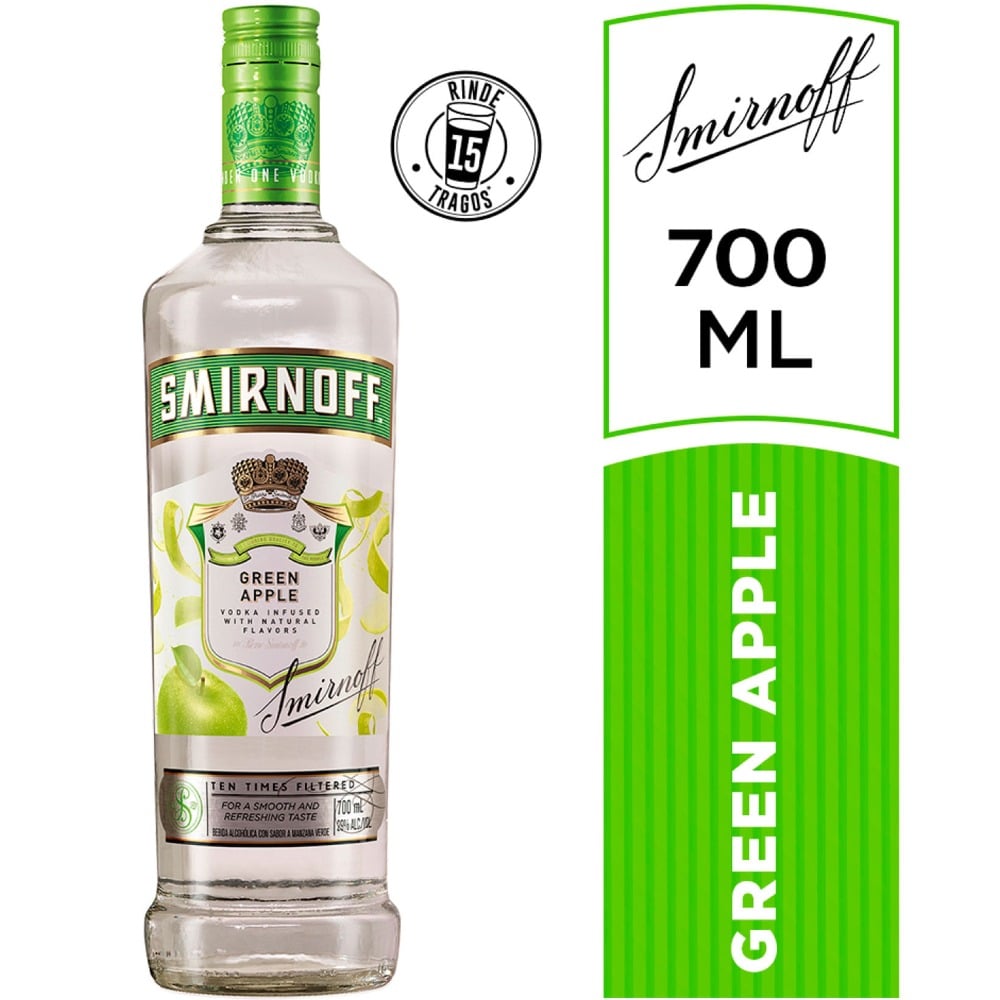 Vodka Smirnoff green apple 700 cc.