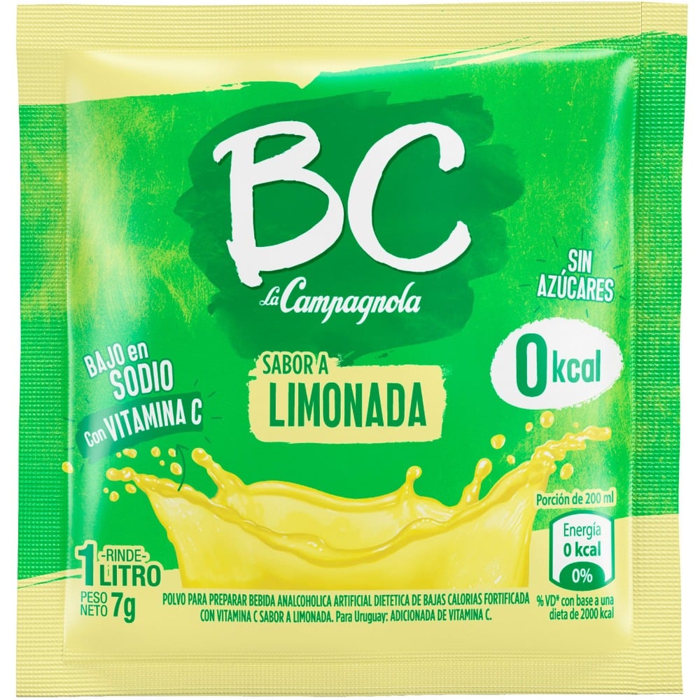 Jugo en polvo BC La Campagnola limonada 7 g.